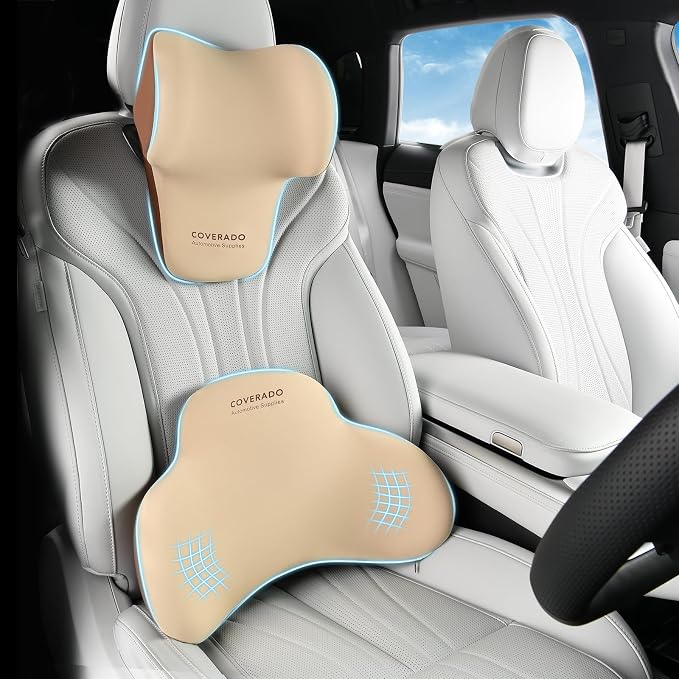 Coverado Lumbar Support and Headrest Pillow by COVERADOAUTO