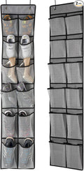 KEEPJOY Over The Door Shoe Organizer 2 Pack, Mesh Pockets Hanging Shoe Rack by KEEPJOY