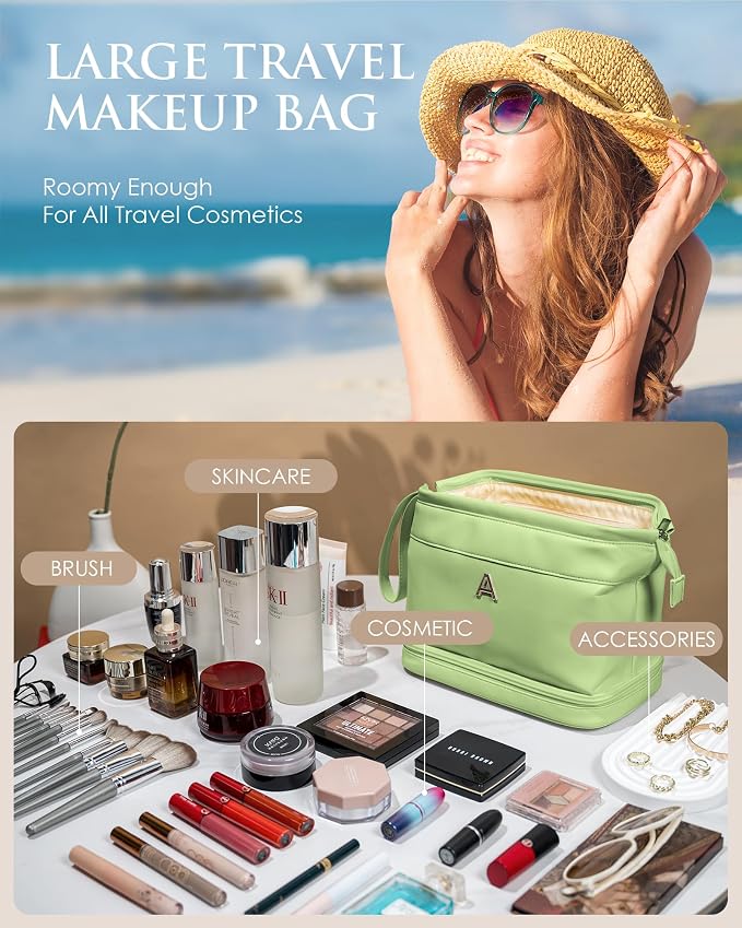 Gifts for Co Workers Female, Initial Large Makeup Bag, Bride To Be Gifts - Image 3