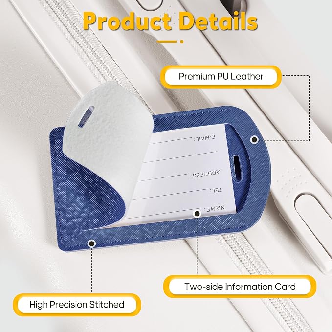 3 Pack Luggage Tags for Suitcases, TSA Approved Bag Tags, Baggage Tags - Image 4