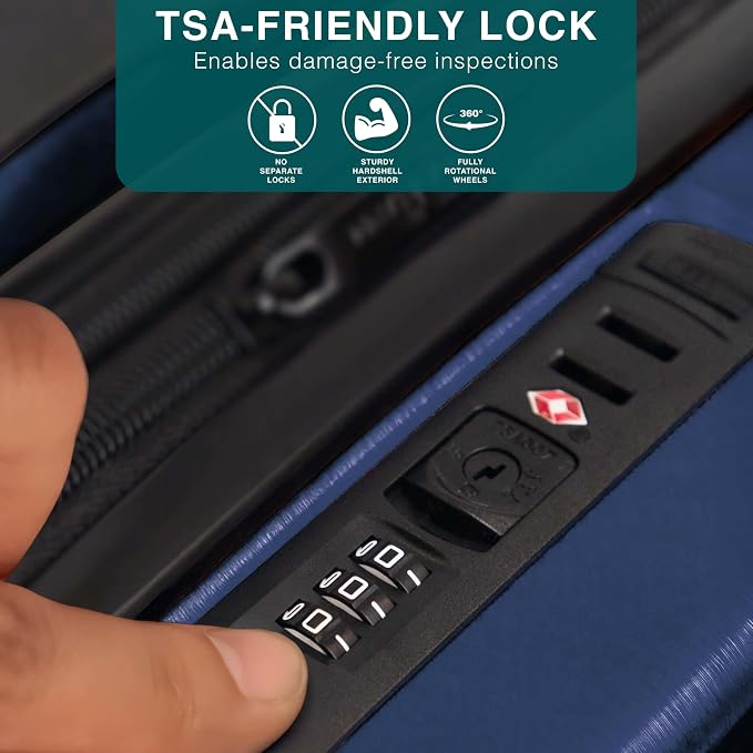 28 Inch Luggage with Spinner Wheels, Hard Shell Suitcase with TSA Locks - Image 4