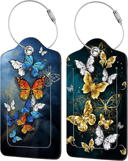 2 Pack Butterflies Luggage Tags by EOBKLAX