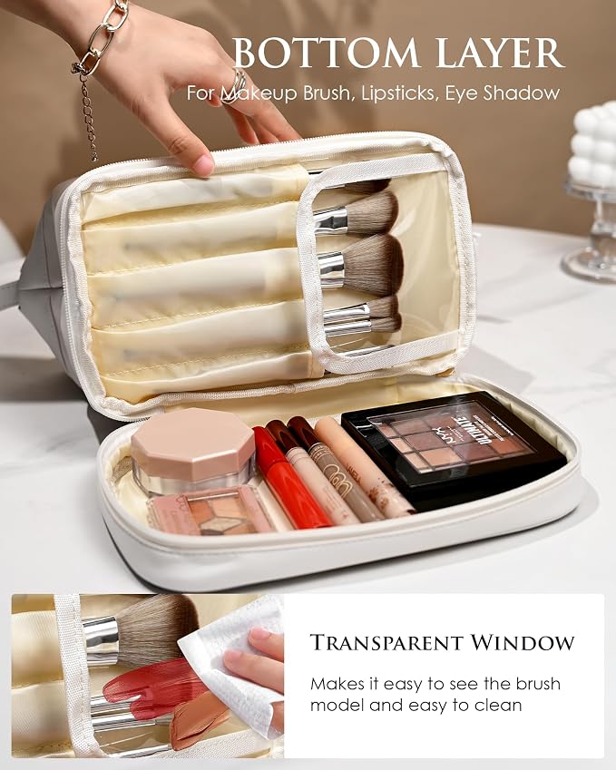 Birthday Gifts-Teen Girl Gifts Trendy Stuff Initial Large Makeup Bag - Image 5