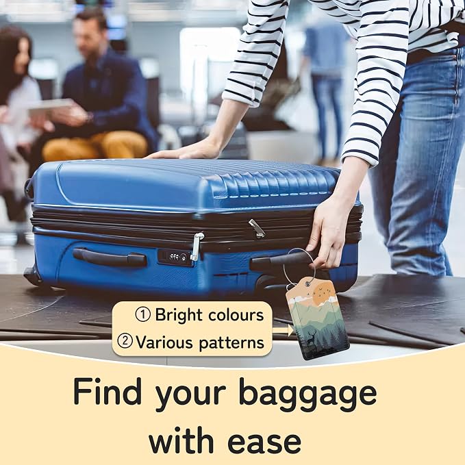 Sunset Landscape Luggage Tag for Suitcase, Mountain Tree Design - Image 6