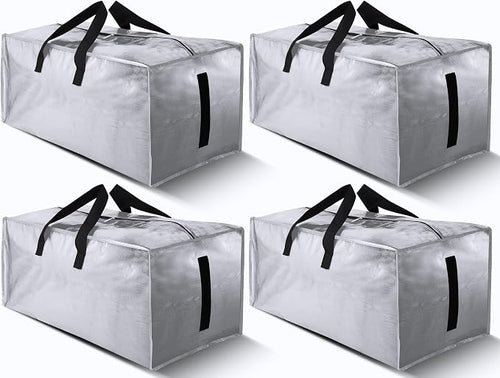 4 Pack Large Strong Bags with Zippers & Carrying Handles by HOMESURE