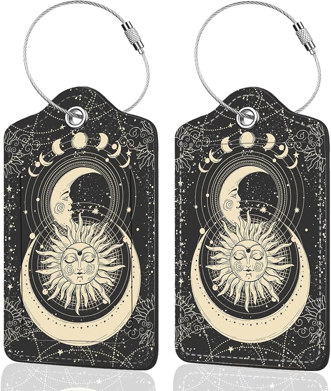 2Pack Luggage Tags for Suitcases, Cute Unique Pu Leather Cruise Luggage Tag by Unknown