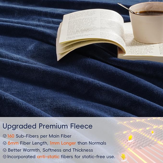 PHF Ultra Soft Fleece Throw Blanket, No Shed No Pilling Luxury Plush Cozy - Image 4