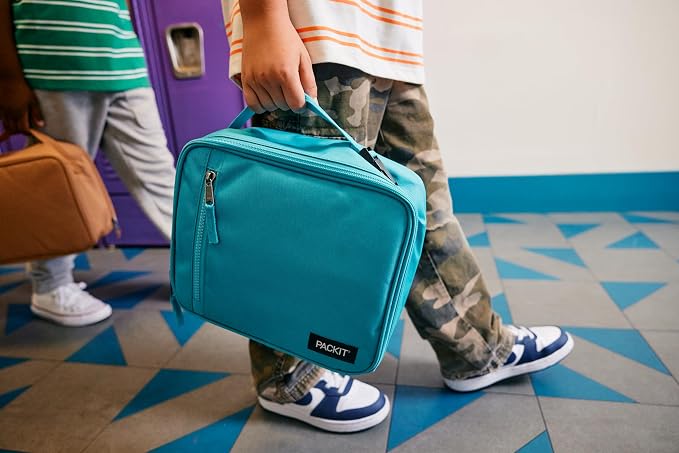 PackIt Freezable Classic Lunch Box, Sporty Camo Charcoal Navy, Built - Image 7