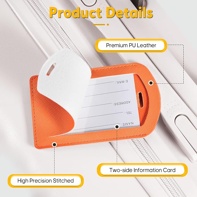 3 Pack Luggage Tags for Suitcases, TSA Approved Bag Tags, Baggage Tags - Image 3