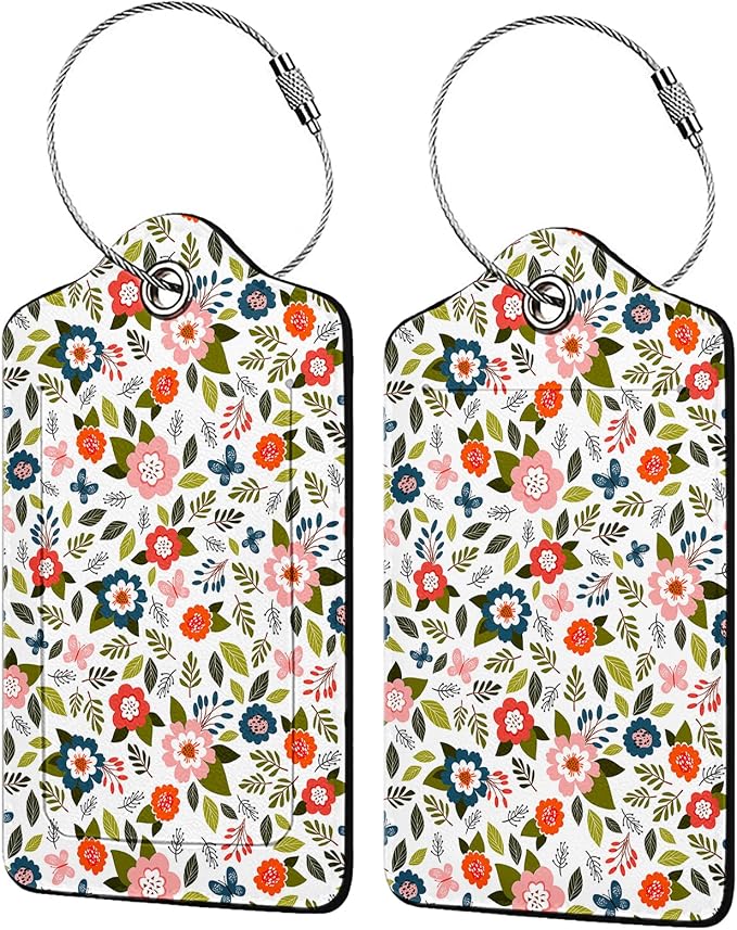 Blooming Flower Luggage Tags for Suitcases, 2 Pack Luggage Tag, Leather by Unknown
