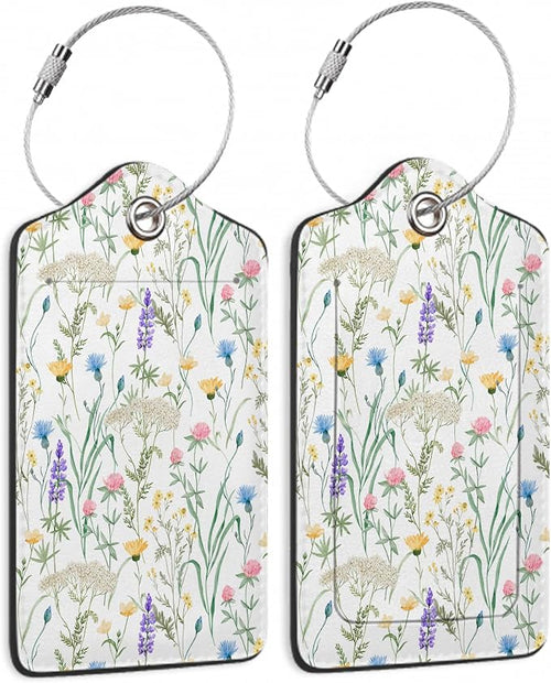 2 Pack Luggage Tag for Suitcase, Retro Lavender Leather Bag Tags Identifiers by TXIANT
