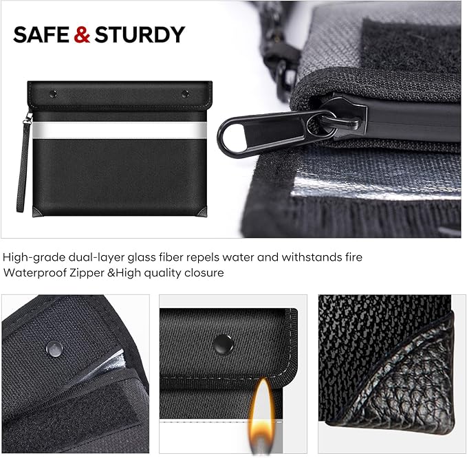 Fire Proof Money Bag for Cash 5200℉ Heat Insulated, Fireproof Waterproof - Image 3