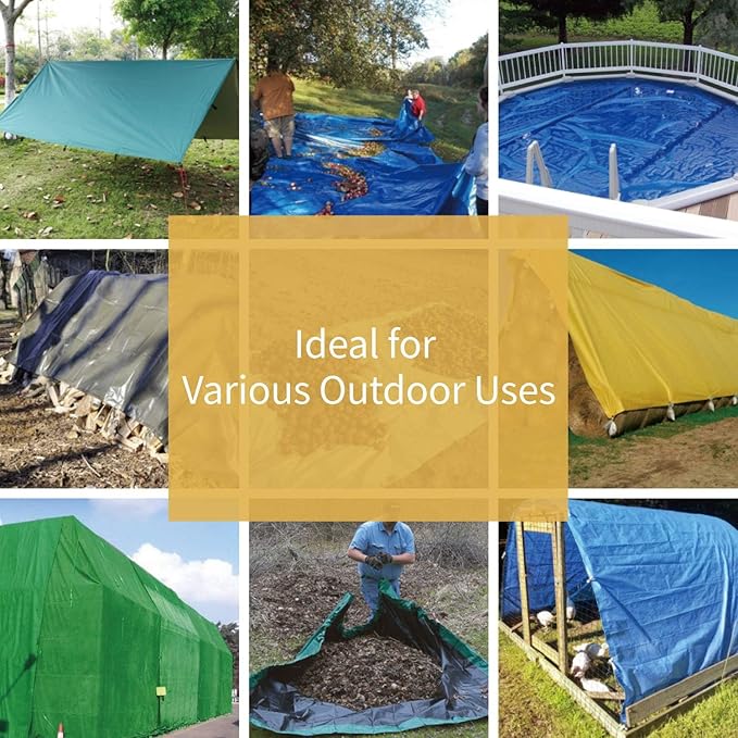 GUARD SHIELD Tarp Green 6x6 Feet Multi Purpose Waterproof Poly Tarp Cover 5mil - Image 6