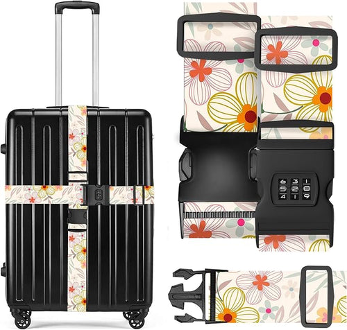 2 Pack Luggage Straps, Adjustable Cute Printing by ZSYTZL