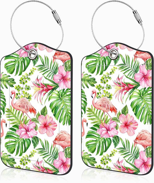 2 Pcs Pink Flamingo Luggage Tags by Unknown