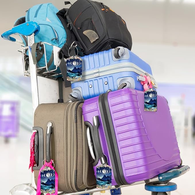 2Pack Luggage Tags for Suitcases, Cute Unique Pu Leather Cruise Luggage Tag - Image 5