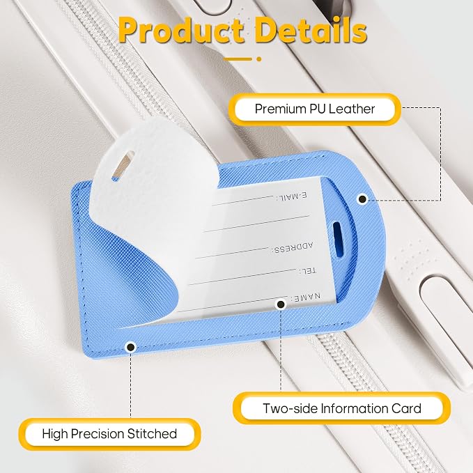 3 Pack Luggage Tags for Suitcases, TSA Approved Bag Tags, Baggage Tags - Image 4