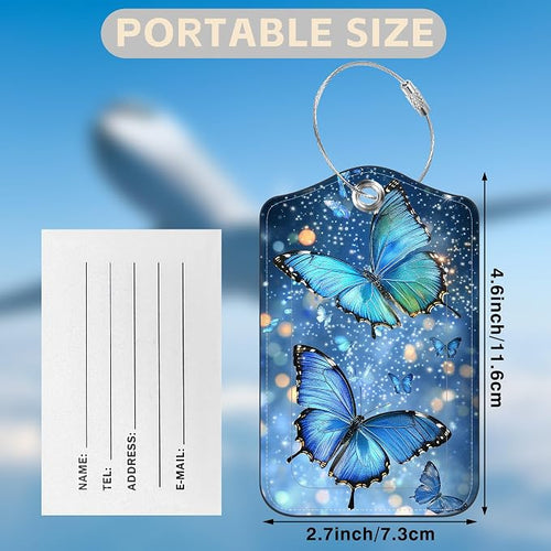 2 Pcs Blue Glowing Butterfly Luggage Tags - Image 2