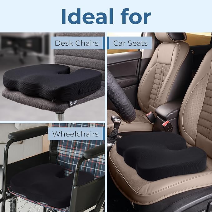 5 STARS UNITED Seat Cushion for Tailbone Pain Relief – Memory Foam Cushion for - Image 5