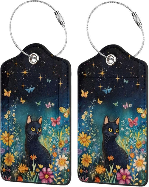 2 Pack Luggage Tag for Suitcase, Cute Unique Leather Suitcase Tags Identifiers - Image 2