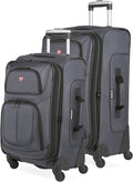 SwissGear Sion Softside Expandable Luggage, Dark Grey, 2-Piece Set by SwissGear