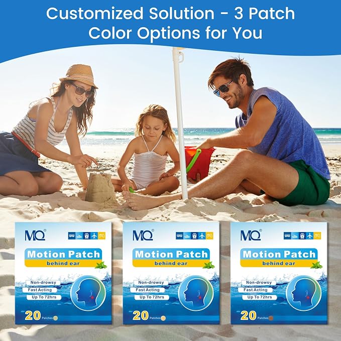 MQ 20ct Motion Sickness Patches, Medium Color, Sea Sickness Patches Non Drowsy - Image 7