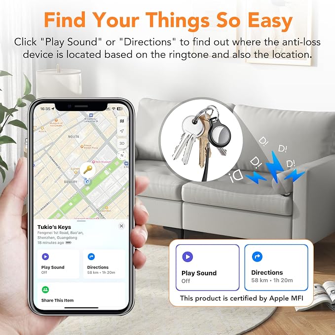 2025 New Air Tracker Tag-4 Pack, Replaceable Battery, Key Finder and Item - Image 4