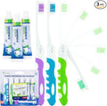 Portable Toothbrush Kit with Toothpaste, Built-in Cover, Folding Collapsible by LINGITO