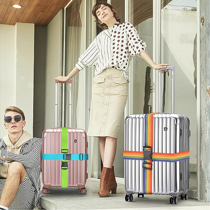 BILIONE 4 Pack Luggage Straps 79" Long Belts Keep Suitcase Secure While - Image 2