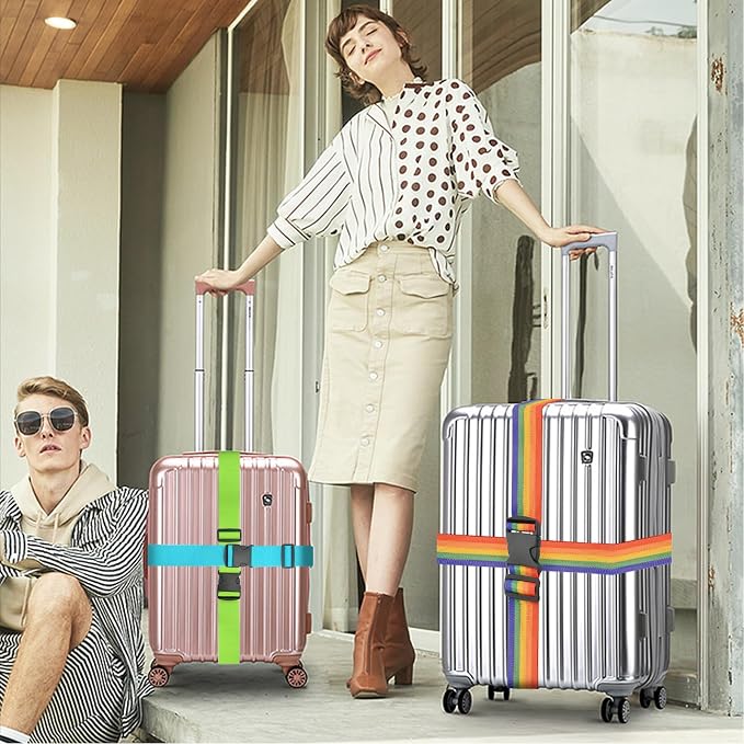 BILIONE 8 Pcs Luggage Straps, TSA Approved Add a Bag Premium Accessory - Image 4