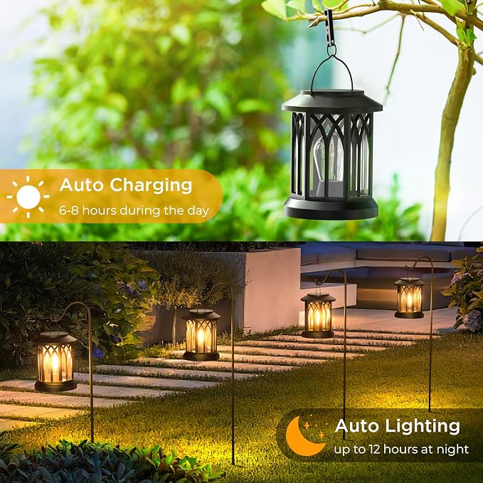 WdtPro Solar Lanterns Outdoor Waterproof, Upgraded Bright Hanging Solar Lights - Image 7