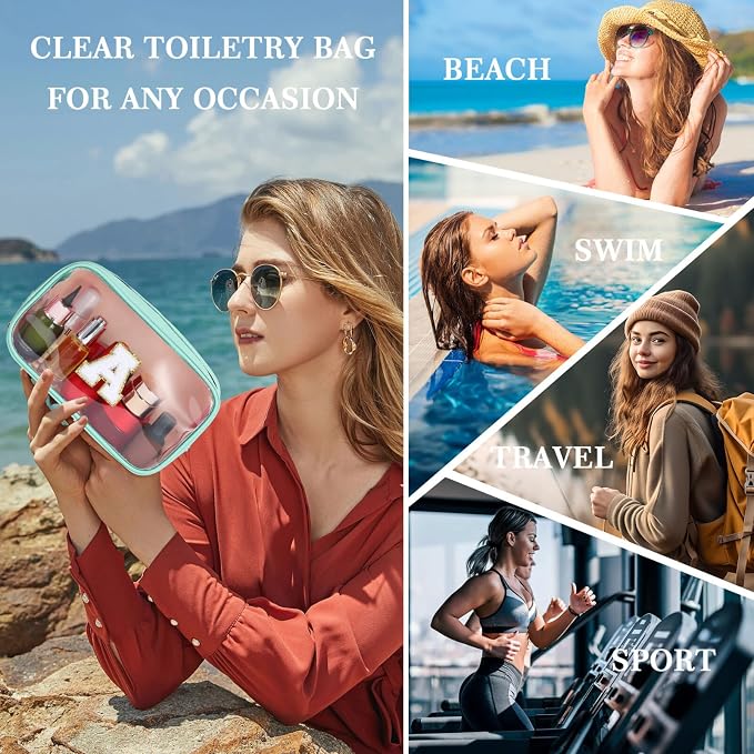 YOOLIFE Initial Clear Makeup Bag | Travel Clear Makeup Bag | Travel Beach - Image 2