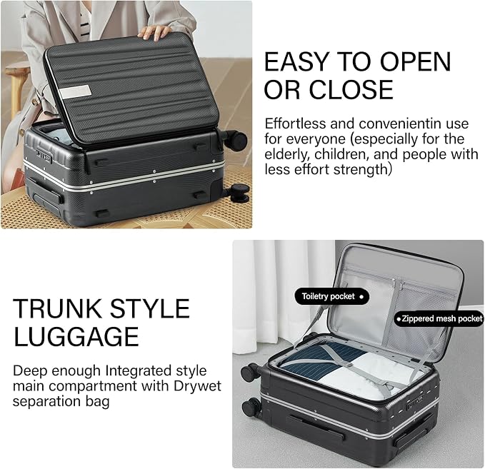 Hanke 26 Inch Large Checked Luggage PC Hard Shell Luggage Top Opening Travel - Image 5