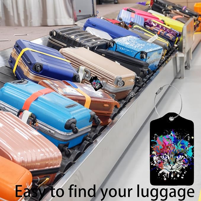 Colorful Cat Head 2 Pack Luggage Tag - Image 5