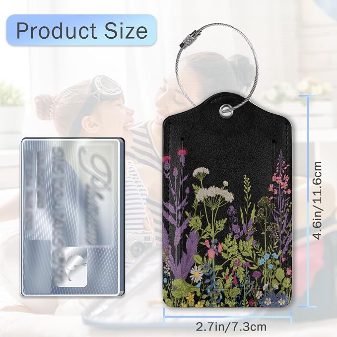 Butterfly Luggage Tags for Suitcase, Colorful Pink Tulip Flowers Luggage Tags - Image 2