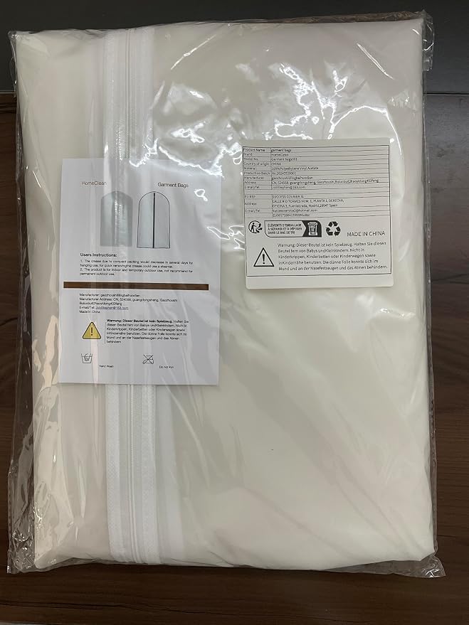 Garment Bags for Hanging Clothes 24'' x 40'' Suit Hanging Garment Bags White - Image 8
