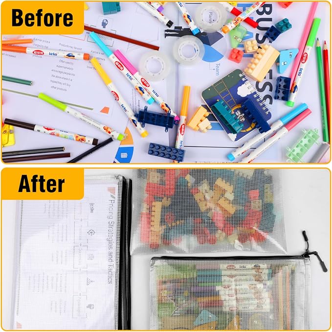 36pcs Large Mesh Zipper Pouch File Bags YOPCDJ Reusable Zippered Pouches - Image 4