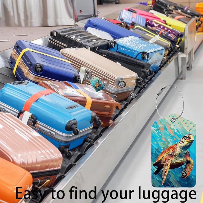 Colorful Wild Sea Turtle Luggage Tags - Image 5