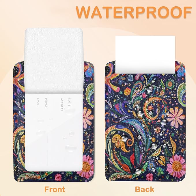 Colorful Boho Floral 3 PCS PU Leather Luggage Tags - Image 3