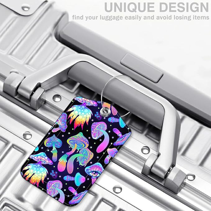 Colorful Mushrooms Set of 2 Luggage Tags - Image 5