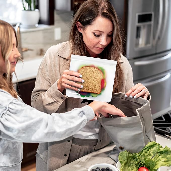 SPLF 12 Pack Dishwasher Safe Reusable Food Storage Bags, BPA Free Freezer Bags - Image 3