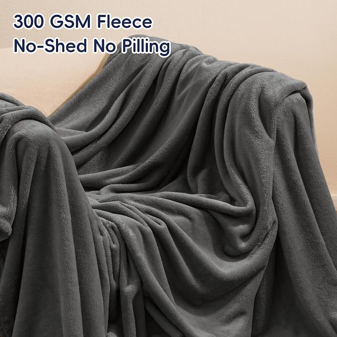 PHF Ultra Soft Fleece Blanket Queen Size, No Shed No Pilling Luxury Plush Cozy - Image 3