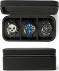TAWBURY 3 Watch Case for Men – Luxury Leather Watch Travel Case for Men | Black by TAWBURY