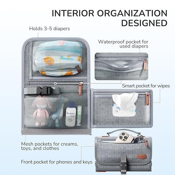 Portable Diaper Changing Pad for Baby, Detachable Travel Changing Pad - Image 5
