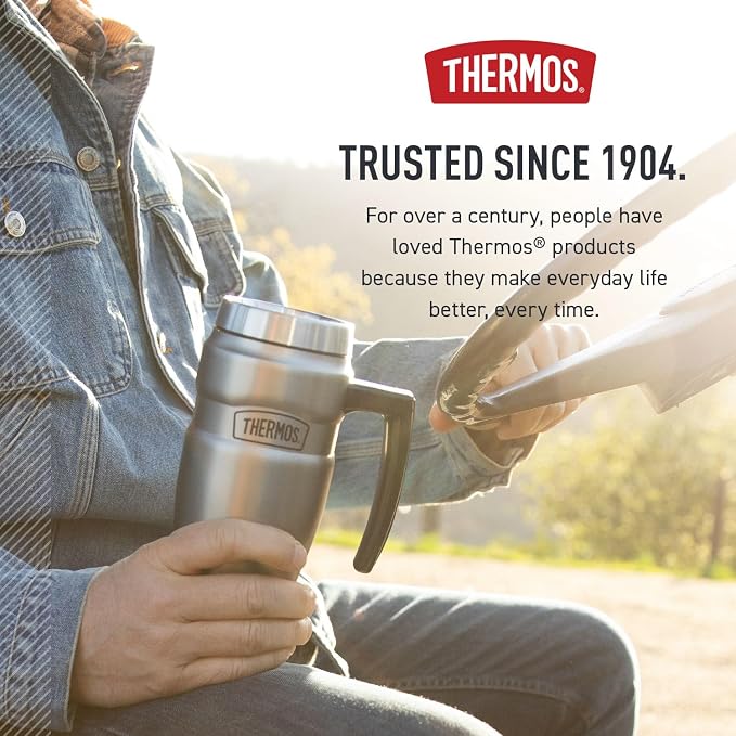 THERMOS Stainless King Vacuum-Insulated Travel Mug, 16 Ounce, Midnight Blue - Image 7