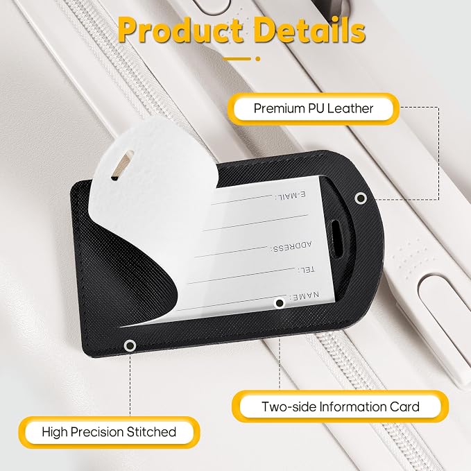 3 Pack Luggage Tags for Suitcases, TSA Approved Bag Tags, Baggage Tags - Image 4