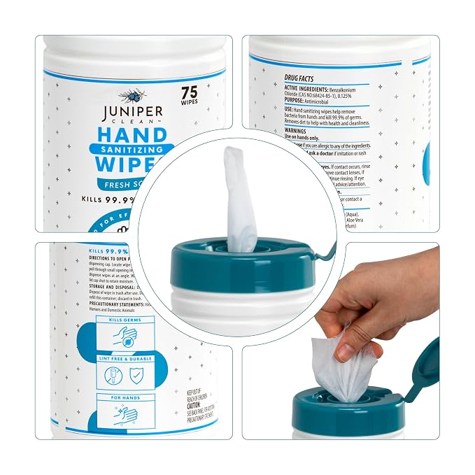 6 Pack Canister Hand Sanitizing Wipes, Alcohol Free 450 Count Canister - Image 6