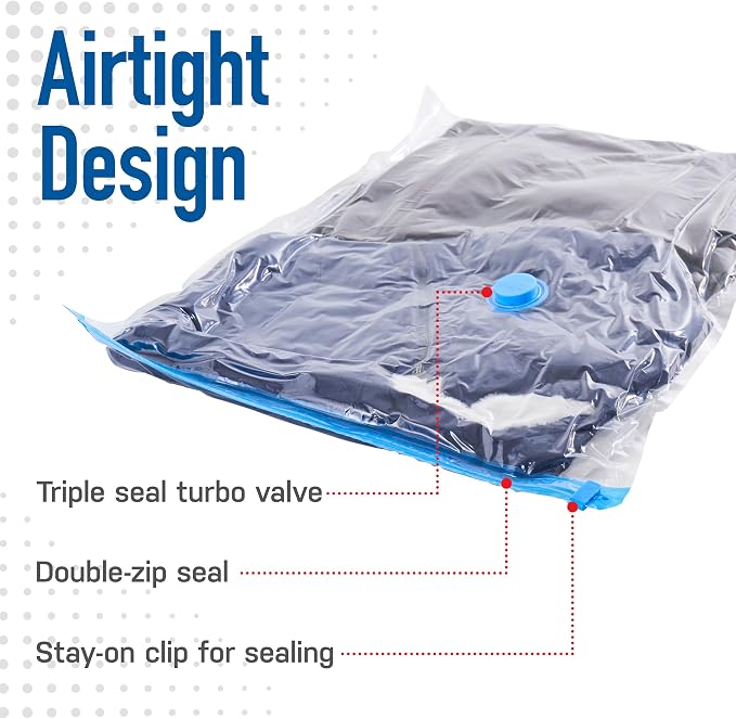 6 Pack Small Vacuum Storage Bags - Image 4