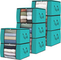 Fab totes 8 Pack Clothes Storage, Foldable Thick Fabric Blanket Storage Bags by Fabtotes