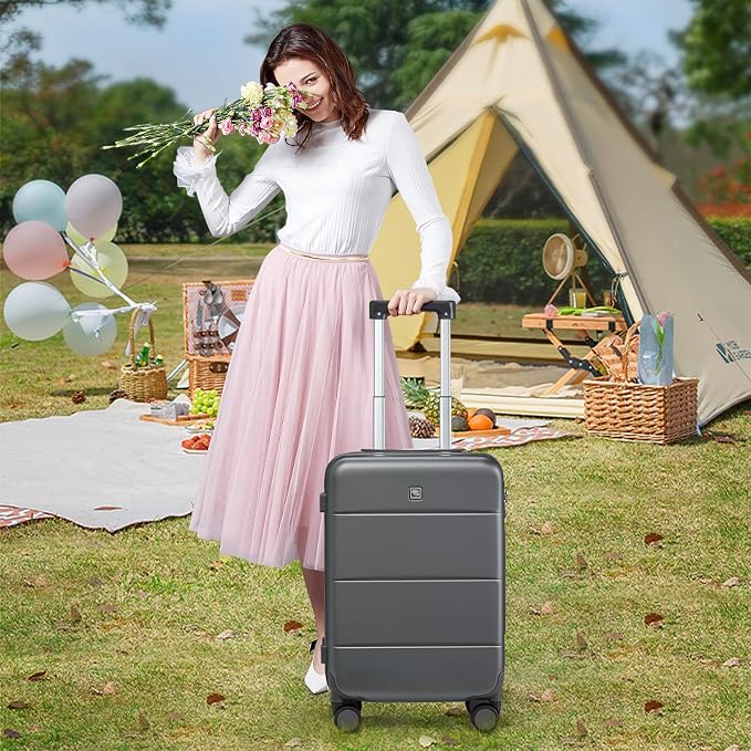 Hanke 20 Inch Carry On Luggage 22x14x9 Airline Approved PC Hard Shell Suitcases - Image 8